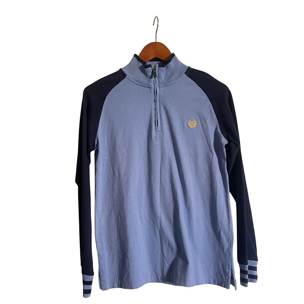 Chaps Boys Long Sleeve Two-Tone Polo Shirt 100% Cotton Stand-Up Collar L (14/16) - Picture 4 of 6